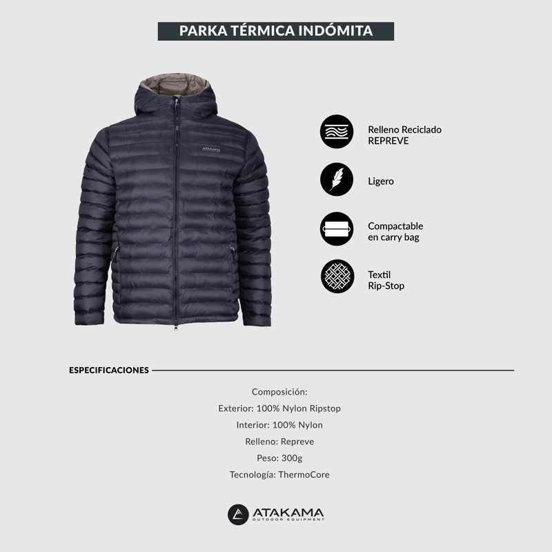 CHAQUETA PARKA TERMICA INDOMITA HOMBRE ATAKAMA OUTDOOR - 7