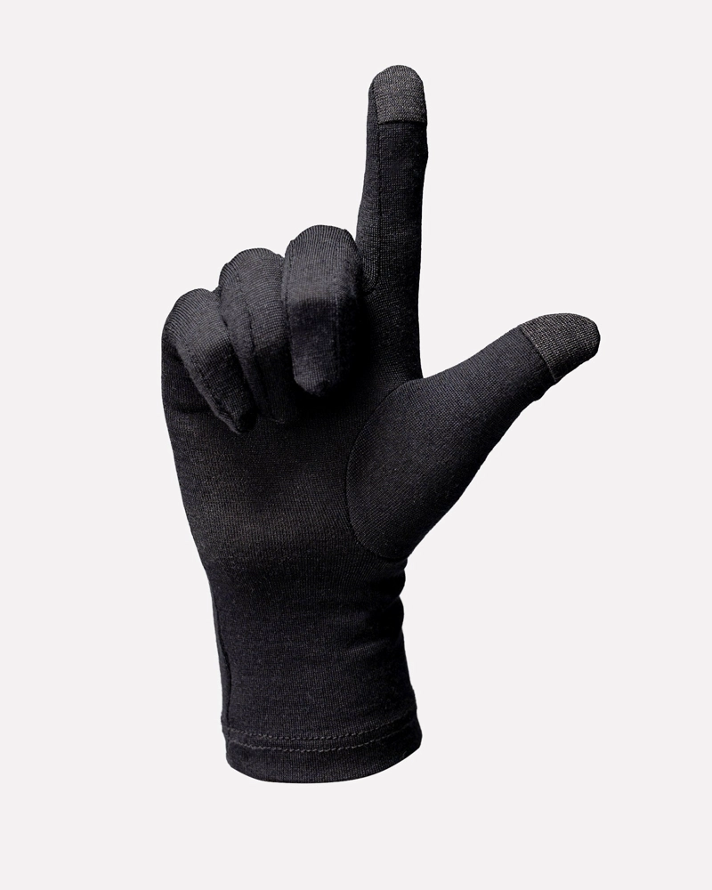 GUANTE PRIMERA CAPA LANA MERINO NEGRO ATAKAMA OUTDOOR - 1