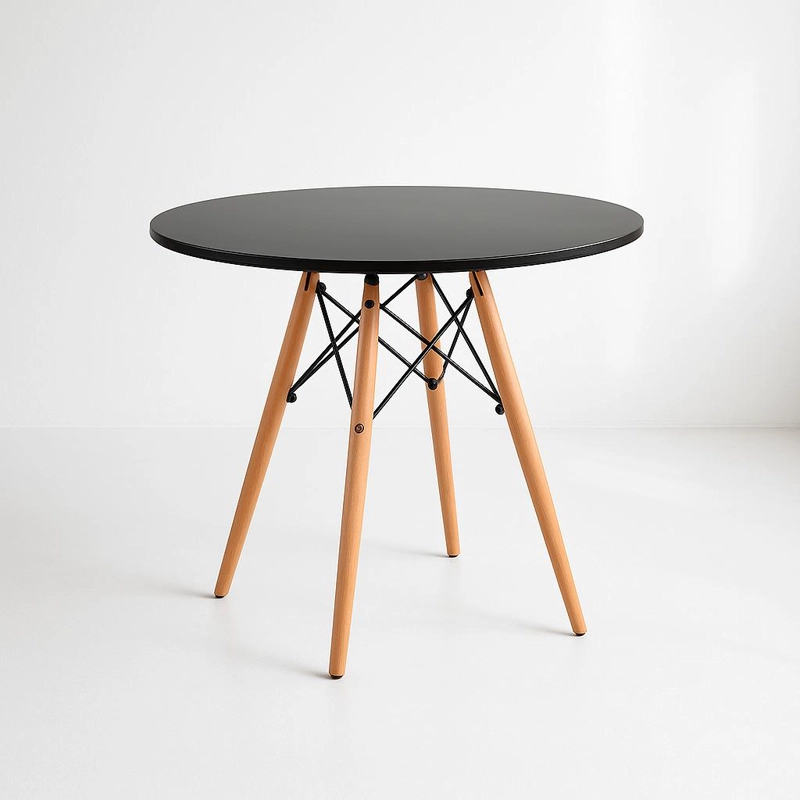 MESA COMEDOR KLIK MUEBLES EAMES 80CM REDONDA NEGRO - 1