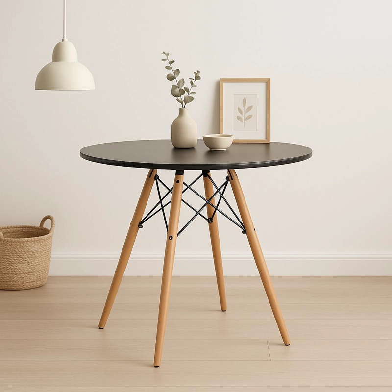 MESA COMEDOR KLIK MUEBLES EAMES 80CM REDONDA NEGRO - 2