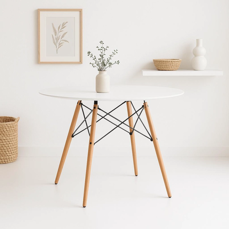 MESA COMEDOR KLIK MUEBLES EAMES 80CM REDONDA BLANCO - 2