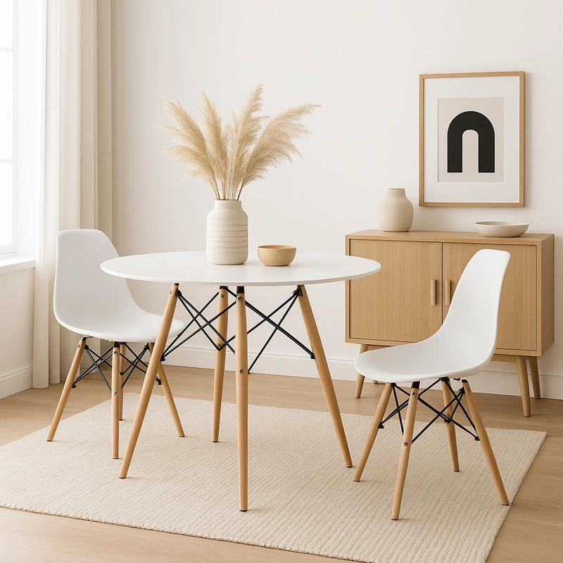 MESA COMEDOR KLIK MUEBLES EAMES 80CM REDONDA BLANCO - 3