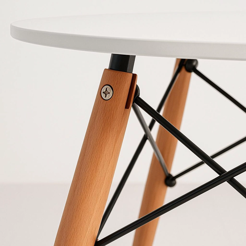 MESA COMEDOR KLIK MUEBLES EAMES 80CM REDONDA BLANCO - 6