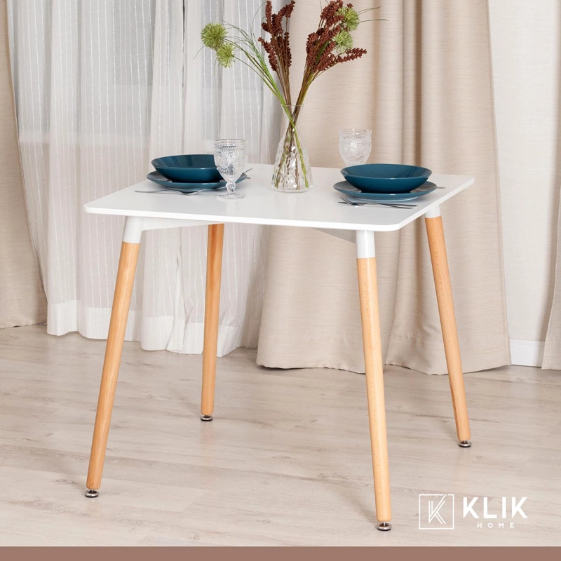 MESA KLIK MUEBLES EAMES CUADRADA COMEDOR 80X80CM BLANCO - 8