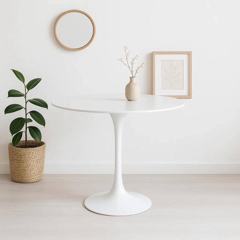 MESA COMEDOR KLIK MUEBLES TULIP 80CM BLANCO ACERO - 2