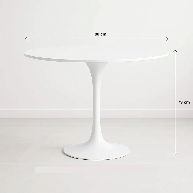 MESA COMEDOR KLIK MUEBLES TULIP 80CM BLANCO ACERO - 4