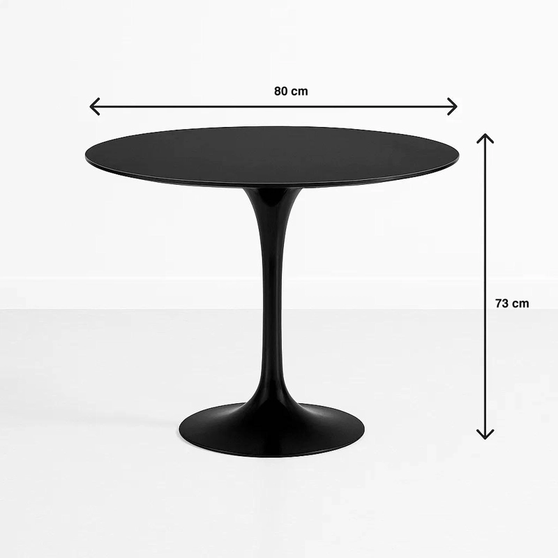 MESA COMEDOR KLIK MUEBLES TULIP 80CM NEGRO ACERO - 4