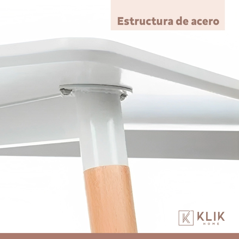 COMEDOR MESA EAMES CUADRADA BLANCA + 4 SILLAS EAMES BLANCAS - 7