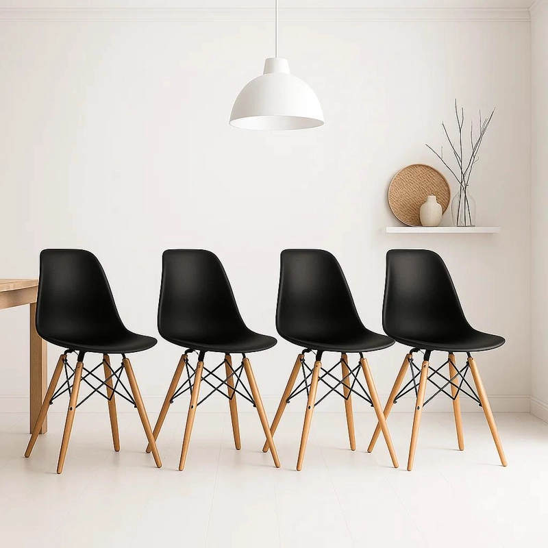 PACK DE 4 SILLAS EAMES EN COLOR NEGRO - 2