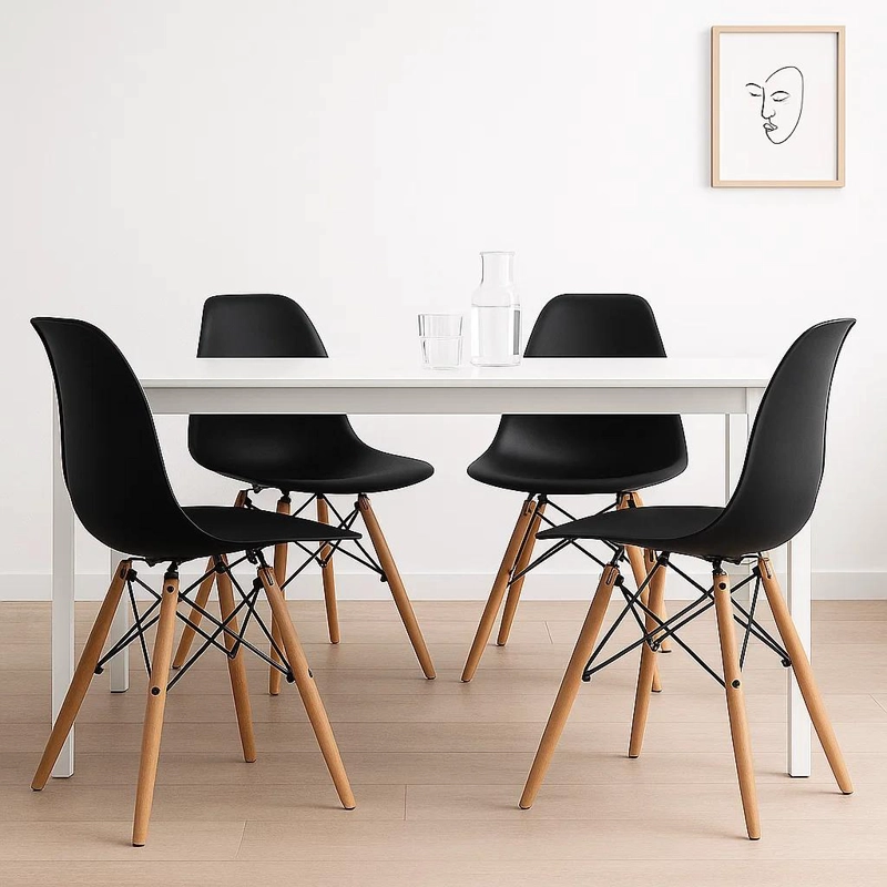 PACK DE 4 SILLAS EAMES EN COLOR NEGRO - 3