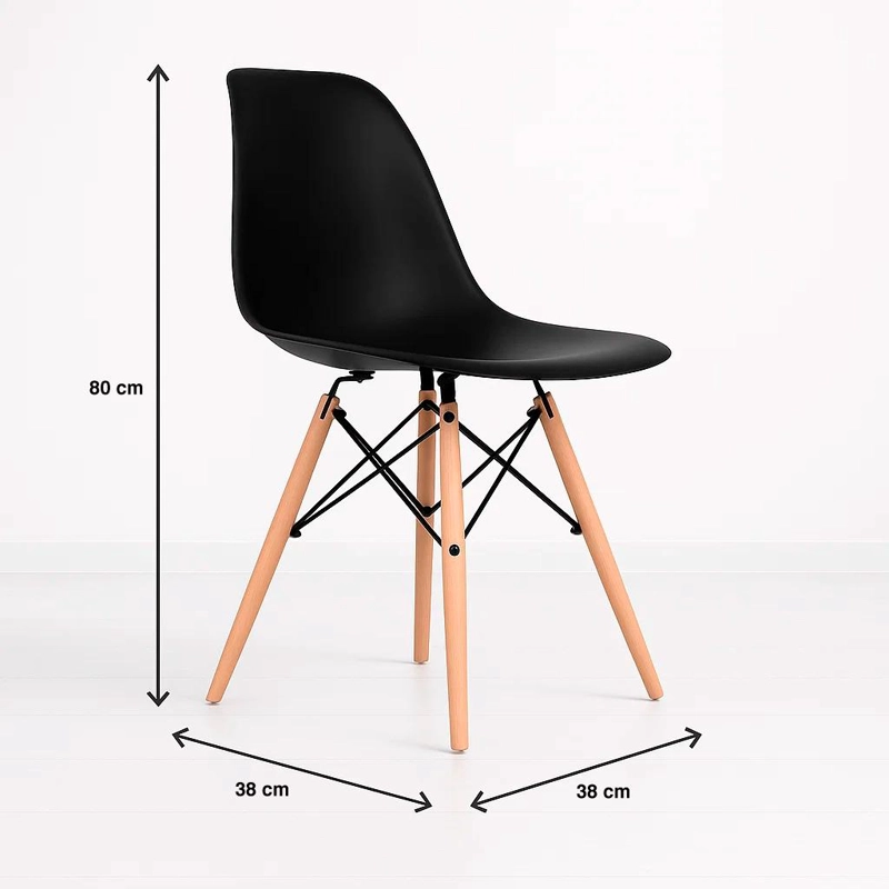 PACK DE 4 SILLAS EAMES EN COLOR NEGRO - 4