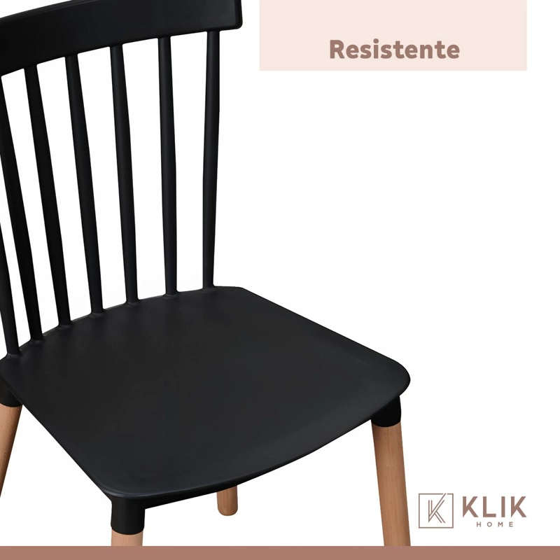 SILLAS KLIK MUEBLES WINDSOR 1 CUERPO NEGRAS PACK 4 - 8