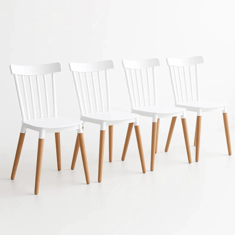 PACK DE 4 SILLAS WINDSOR EN COLOR BLANCOS - 1