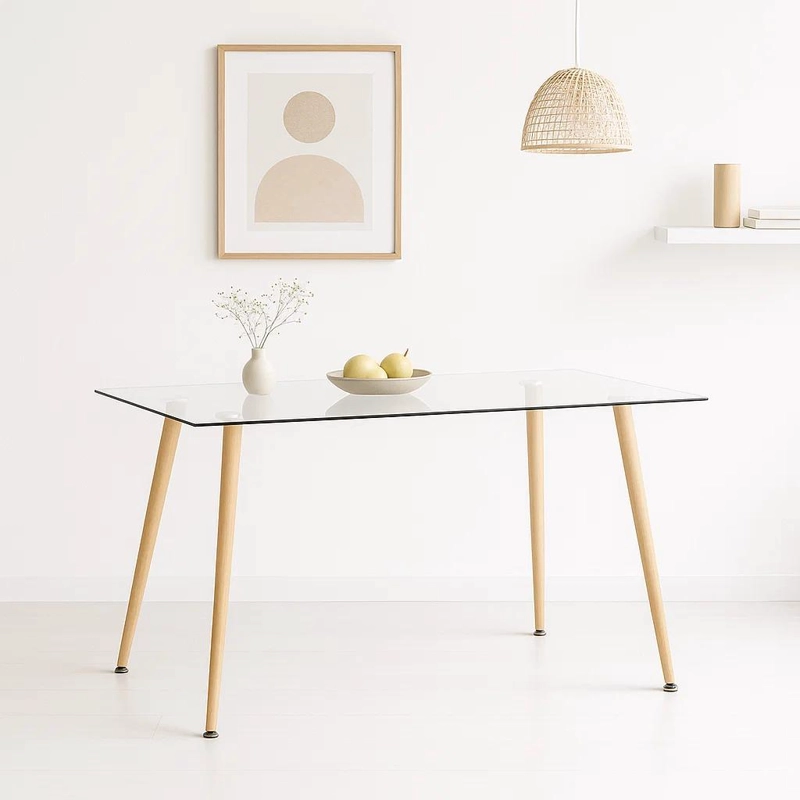 MESA COMEDOR KLIK MUEBLES EAMES VIDRIO RECTANGULAR 120X80 - 2