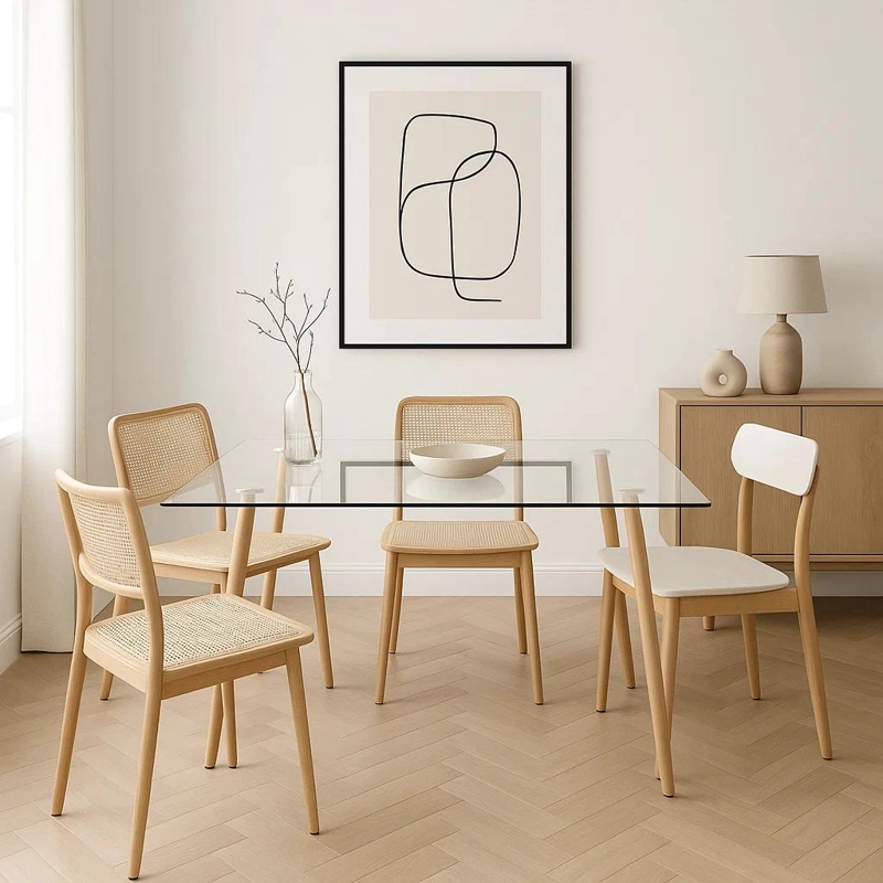 MESA COMEDOR KLIK MUEBLES EAMES VIDRIO RECTANGULAR 120X80 - 3