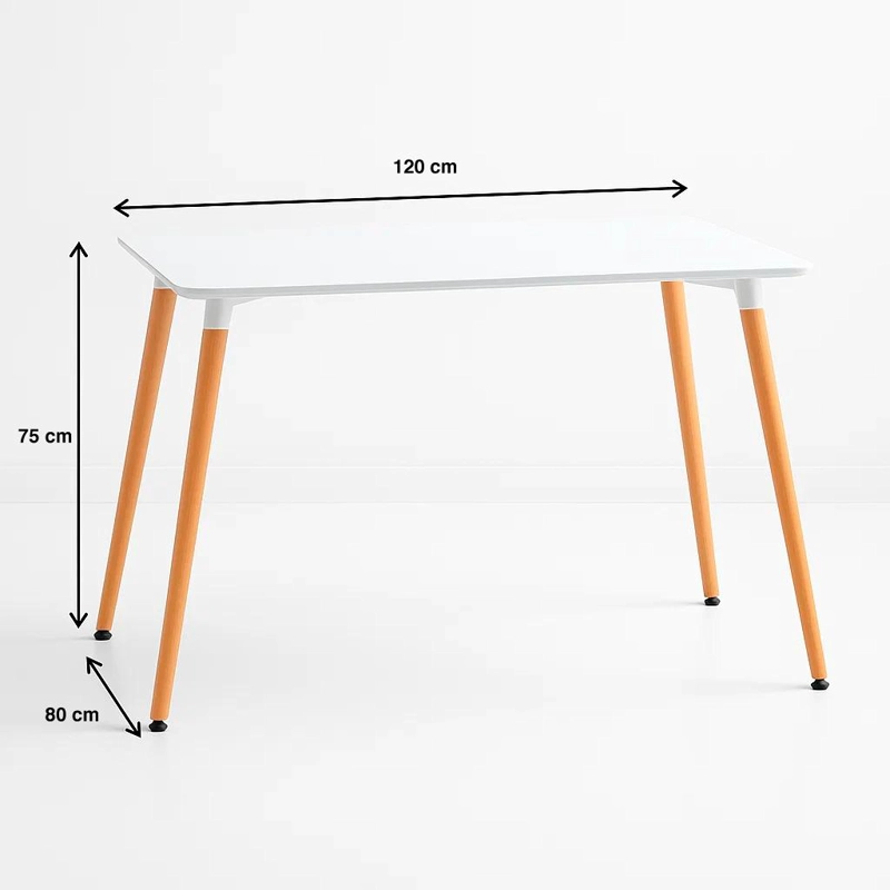 MESA KLIK MUEBLES EAMES RECTANGULAR COMEDOR BLANCO 120X80 CMS - 4