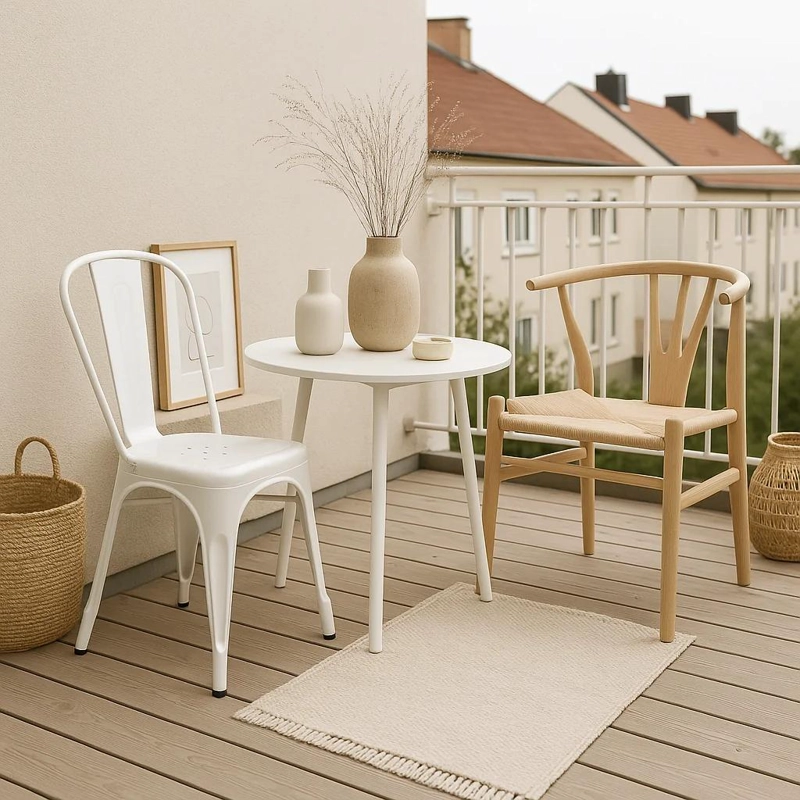 SILLA KLIK MUEBLES TOLIX 1 CUERPO ACERO BLANCA COMEDOR O TERRAZA EXTERIOR - 3