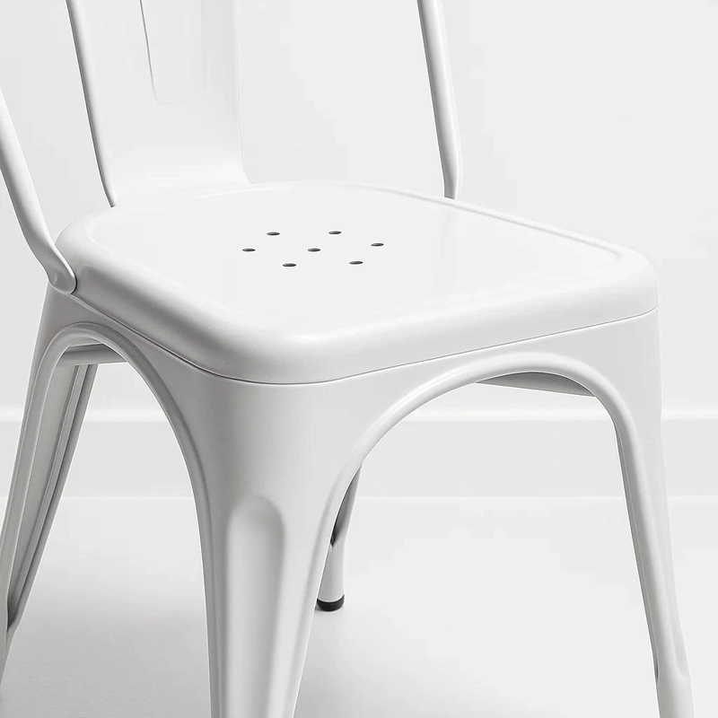 SILLA KLIK MUEBLES TOLIX 1 CUERPO ACERO BLANCA COMEDOR O TERRAZA EXTERIOR - 6