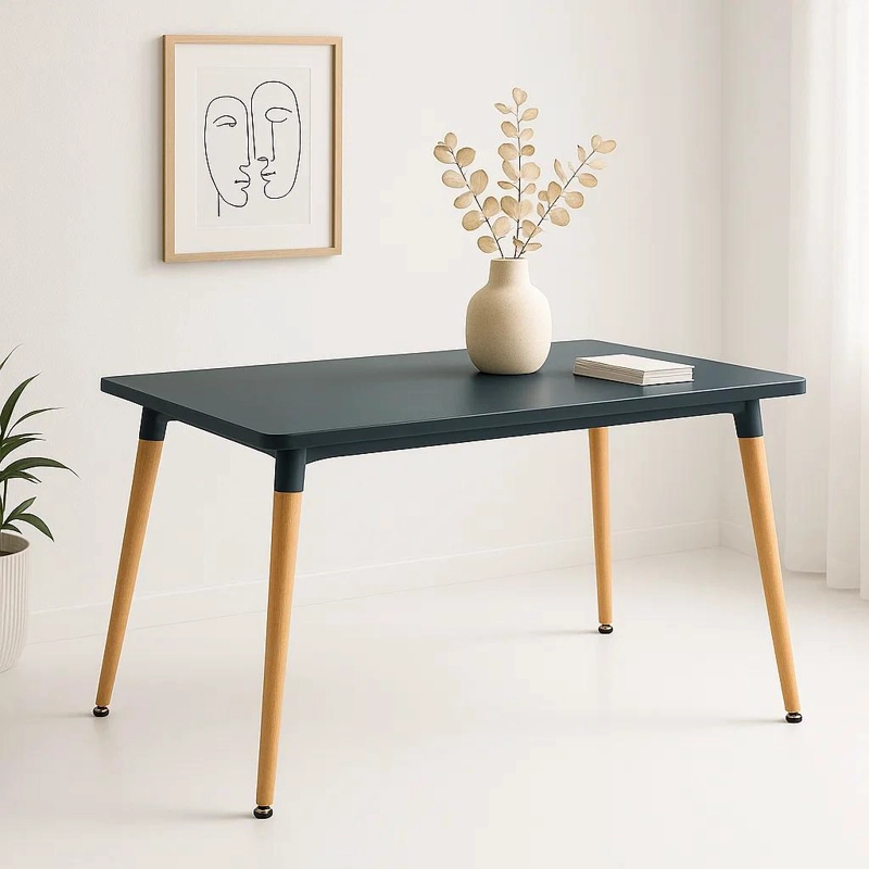 MESA COMEDOR KLIK MUEBLES 120X80 RECTANGULAR NEGRO - 2