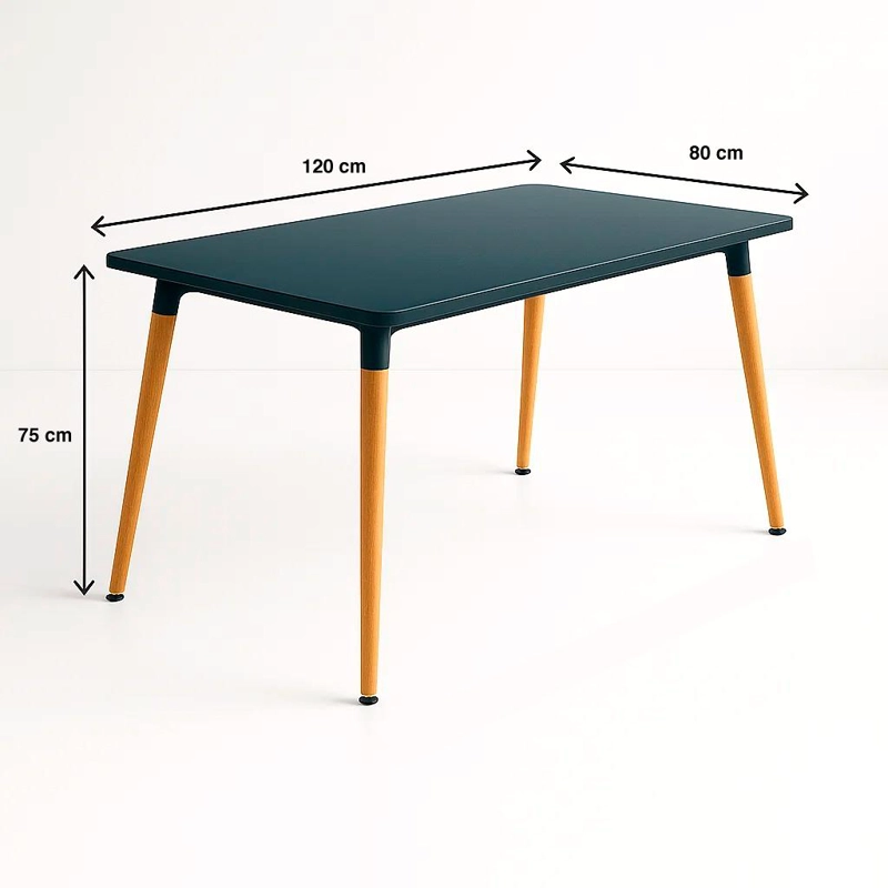 MESA COMEDOR KLIK MUEBLES 120X80 RECTANGULAR NEGRO - 4