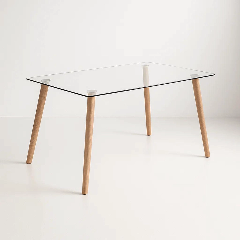 MESA COMEDOR KLIK MUEBLES NORDICA VIDRIO RECTANGULAR 140X90 CM - 1