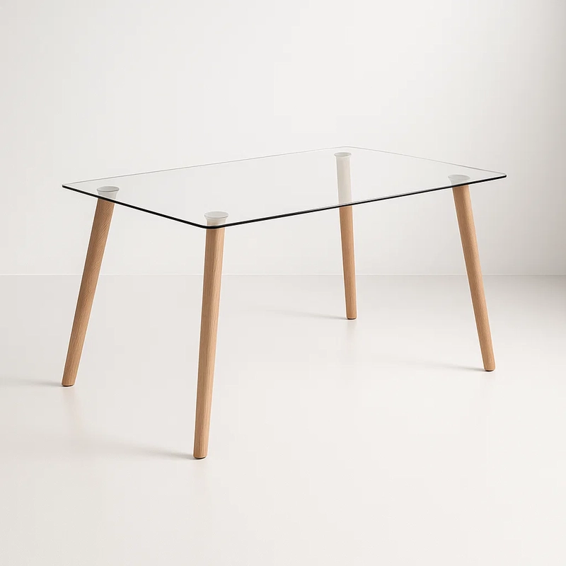 MESA COMEDOR KLIK MUEBLES NORDICA VIDRIO RECTANGULAR 140X90 CM - 2