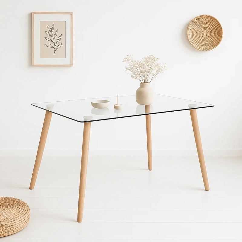 MESA COMEDOR KLIK MUEBLES NORDICA VIDRIO RECTANGULAR 140X90 CM - 4
