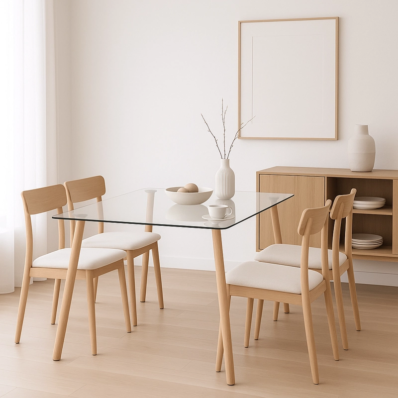 MESA COMEDOR KLIK MUEBLES NORDICA VIDRIO RECTANGULAR 140X90 CM - 6