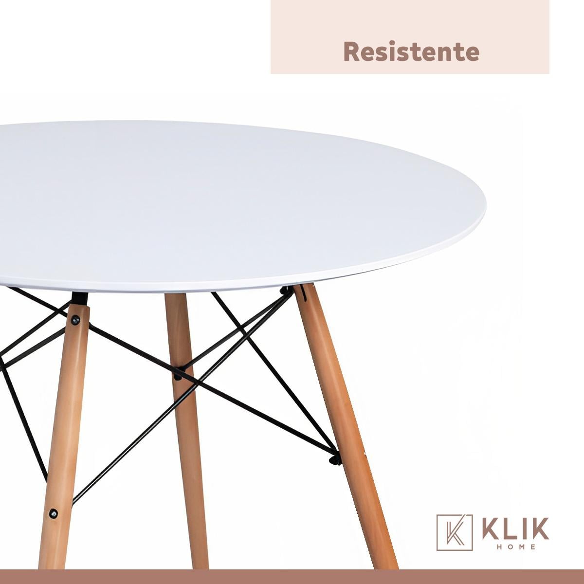 MESA COMEDOR KLIK MUEBLES EAMES 100CM REDONDA BLANCO - 5