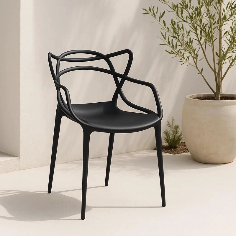 SILLA TERRAZA KLIK MUEBLES MASTER 1 CUERPO NEGRA EXTERIOR O COMEDOR - 2