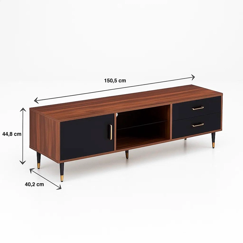 RACK TV KLIK MUEBLES MOSCU MDF CAFE NATURAL - 4