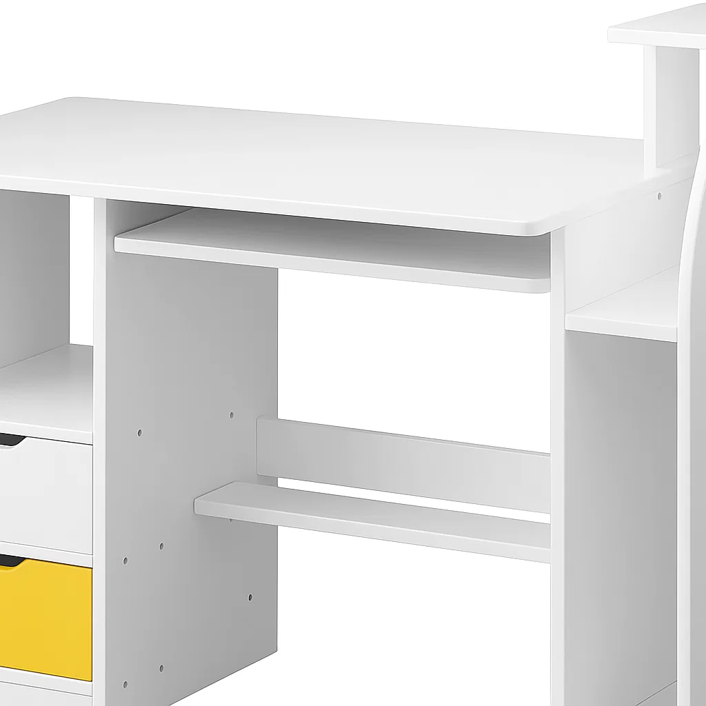 ESCRITORIO KLIK MUEBLES BUENOS AIRES CON CAJONES Y REPISAS BLANCO - 6