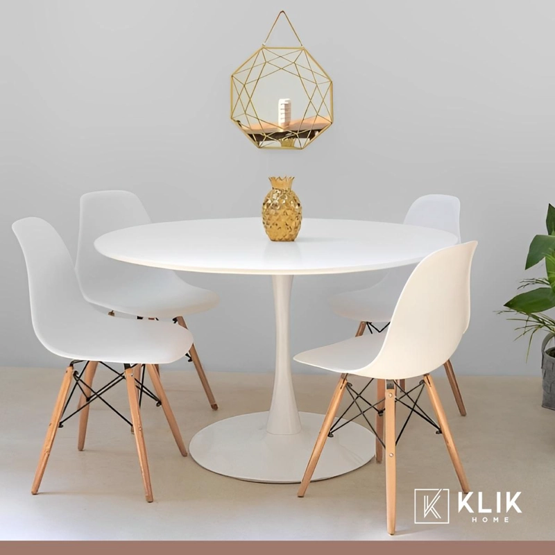 COMEDOR MESA TULIP BLANCA - 4 SILLAS EAMES BLANCAS - 2