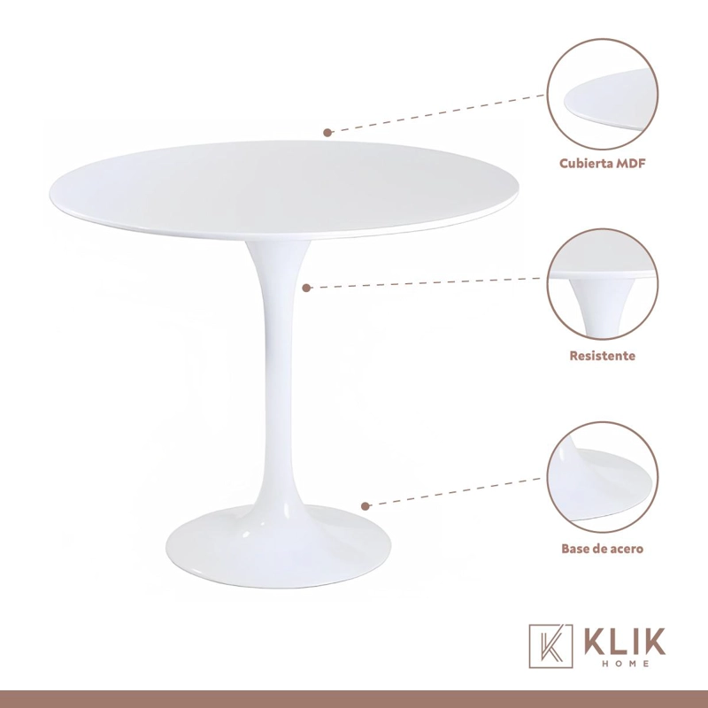 COMEDOR MESA TULIP BLANCA - 4 SILLAS EAMES BLANCAS - 3