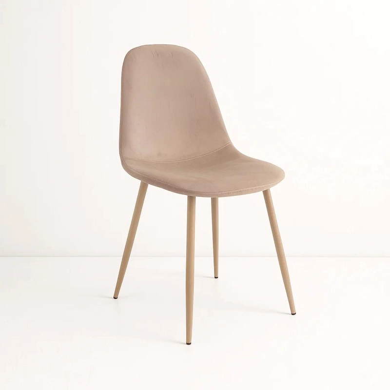 SILLA KLIK MUEBLES SPOON 1 CUERPO TERCIOPELO BEIGE VELVET - 1