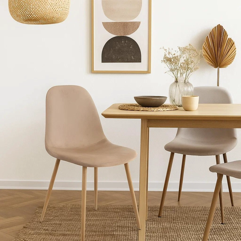 SILLA KLIK MUEBLES SPOON 1 CUERPO TERCIOPELO BEIGE VELVET - 3
