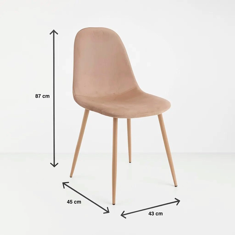 SILLA KLIK MUEBLES SPOON 1 CUERPO TERCIOPELO BEIGE VELVET - 4