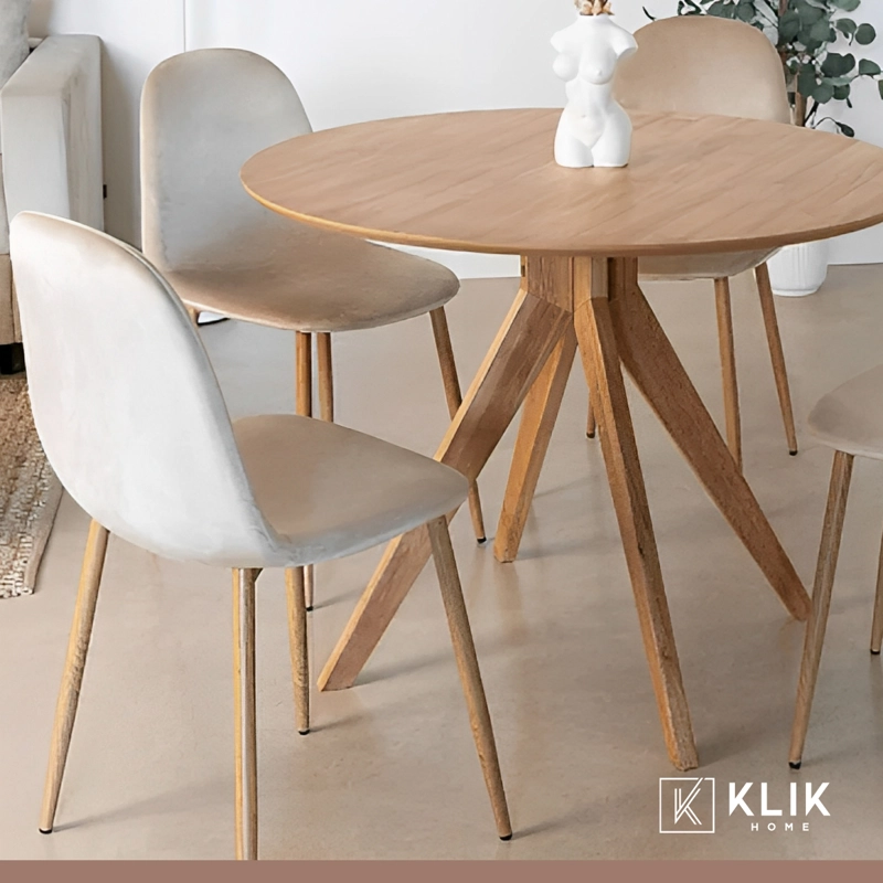 SILLA KLIK MUEBLES SPOON 1 CUERPO TERCIOPELO BEIGE VELVET - 8