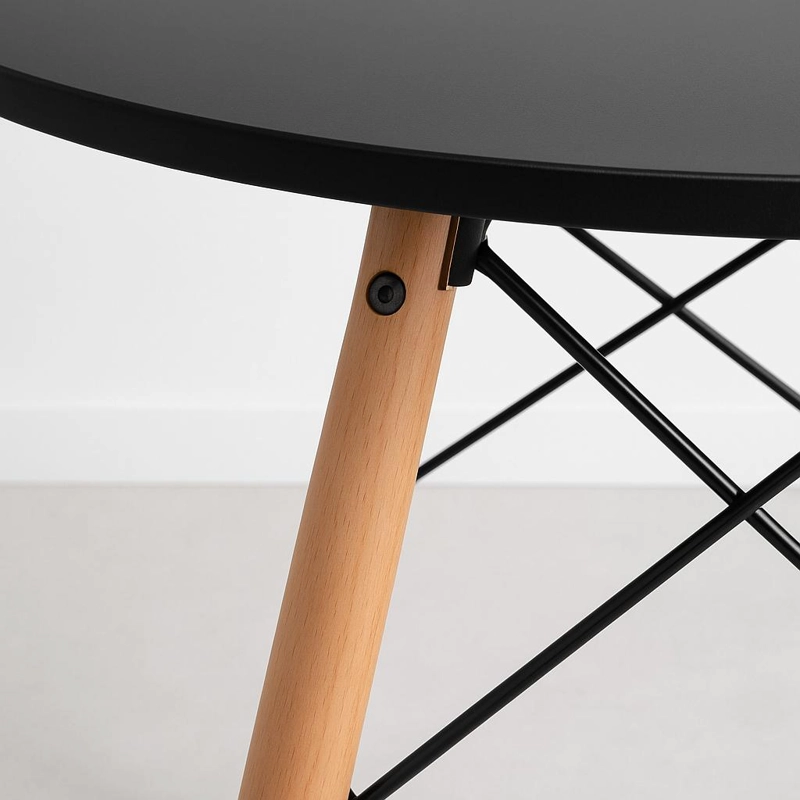 MESA COMEDOR KLIK MUEBLES EAMES 100CM REDONDA NEGRO - 6