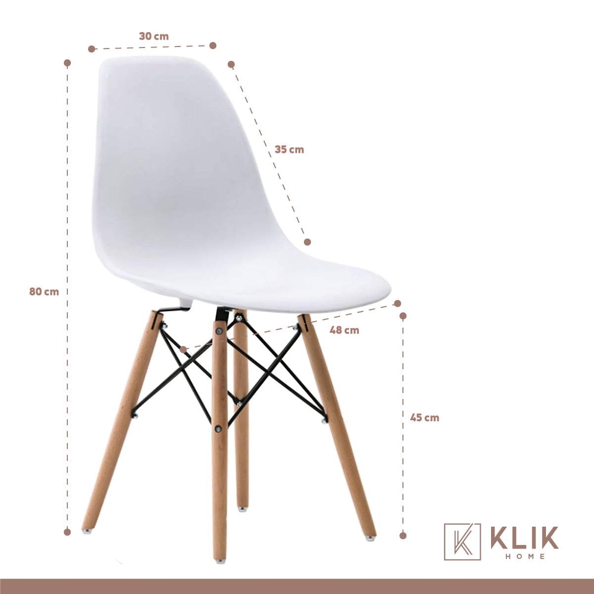 COMEDOR MESA EAMES REDONDA BLANCA 80CM + 4 SILLAS EAMES BLANCAS - 5