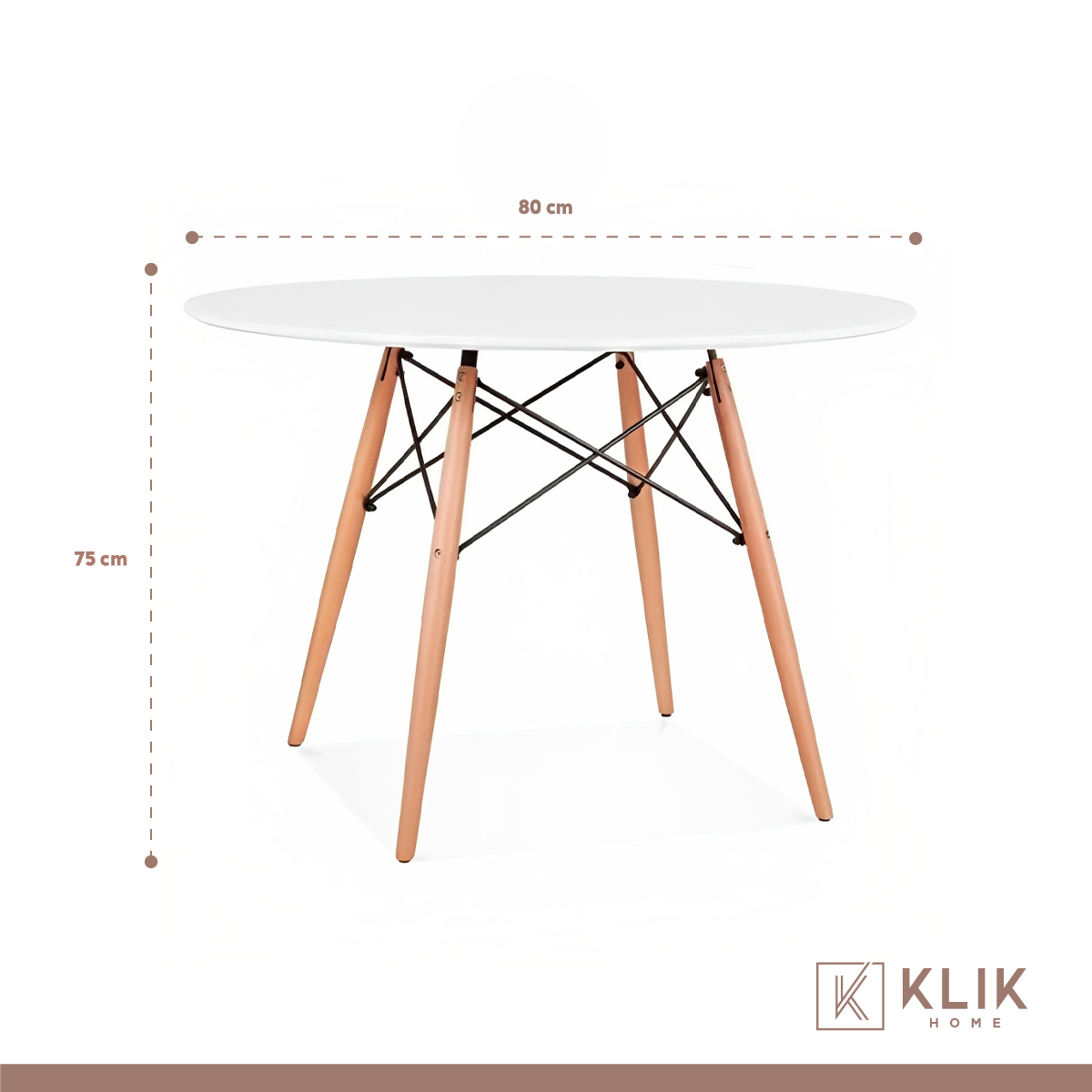 COMEDOR MESA EAMES REDONDA BLANCA 80CM + 4 SILLAS EAMES BLANCAS - 6