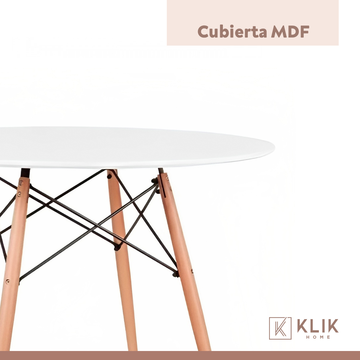 COMEDOR MESA EAMES REDONDA BLANCA 80CM + 4 SILLAS EAMES BLANCAS - 7