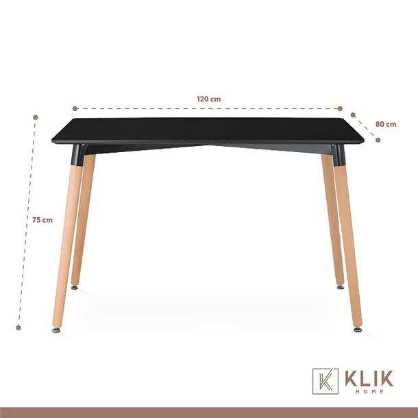 COMEDOR MESA RECTANGULAR NEGRA + 6 SILLAS EAMES BLANCAS - 5