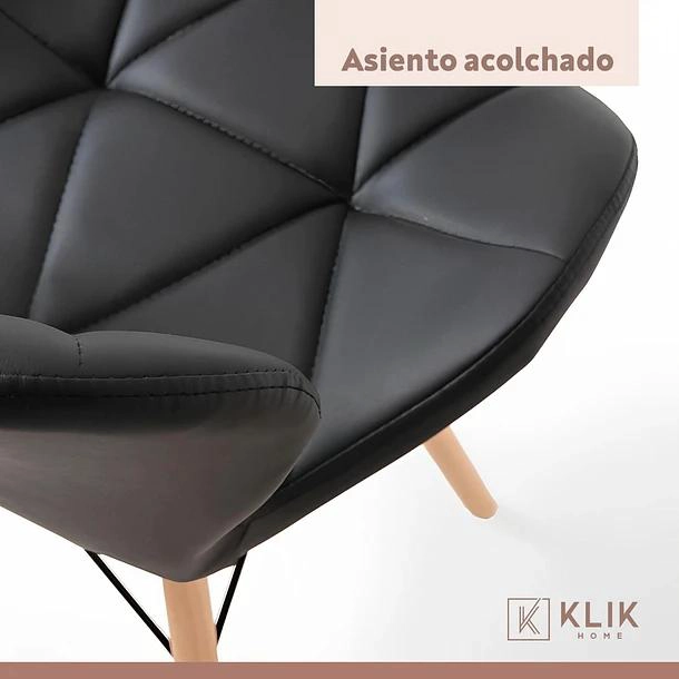 COMEDOR MESA REDONDA DE VIDRIO 80CM + 4 SILLAS RADAR NEGRAS - 7