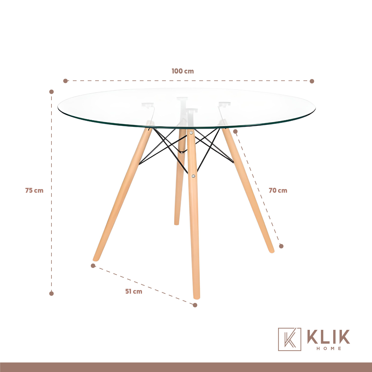 COMEDOR MESA EAMES VIDRIO 100 CM + 4 SILLAS TULIP MENTA - 5
