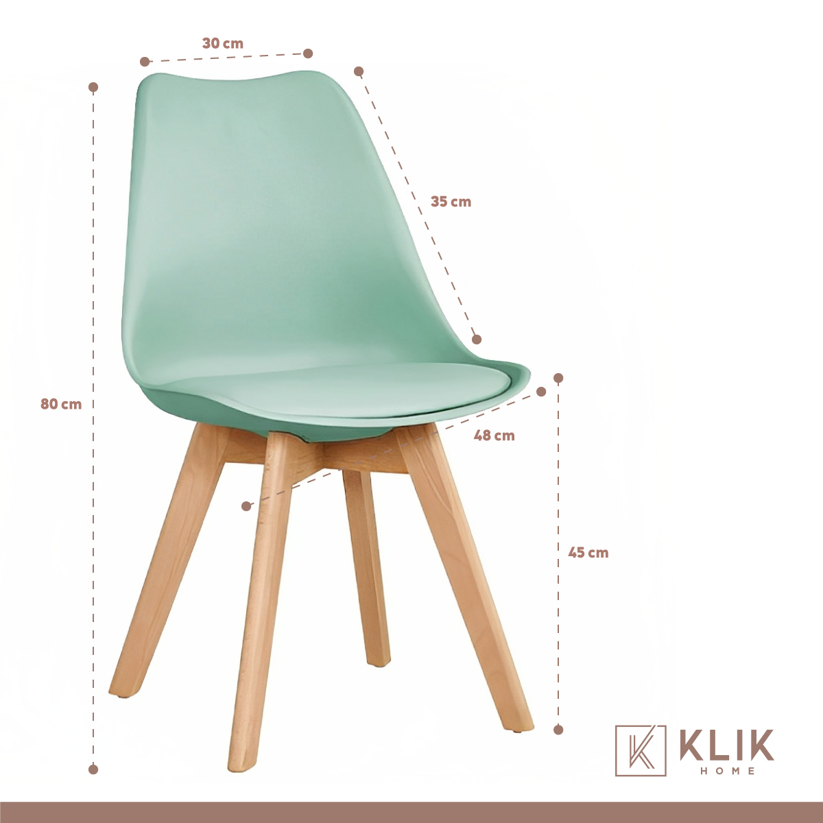 COMEDOR MESA EAMES VIDRIO 100 CM + 4 SILLAS TULIP MENTA - 6