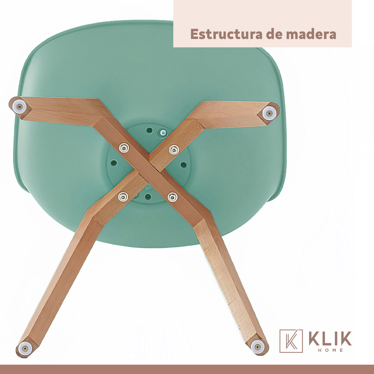COMEDOR MESA EAMES VIDRIO 100 CM + 4 SILLAS TULIP MENTA - 8