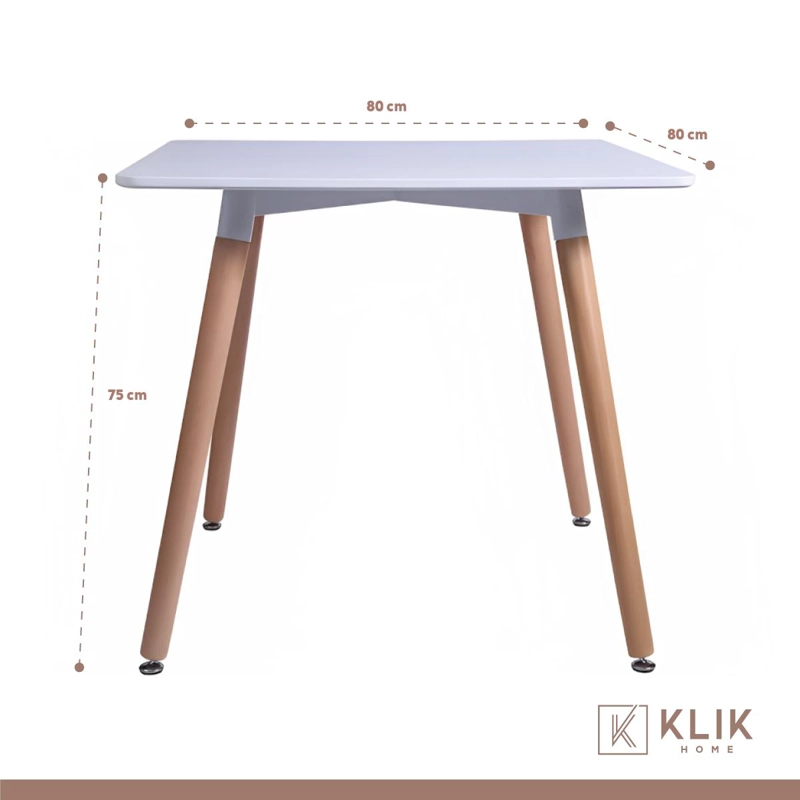 COMEDOR MESA EAMES CUADRADA BLANCA + 4 SILLAS EAMES NEGRAS - 5