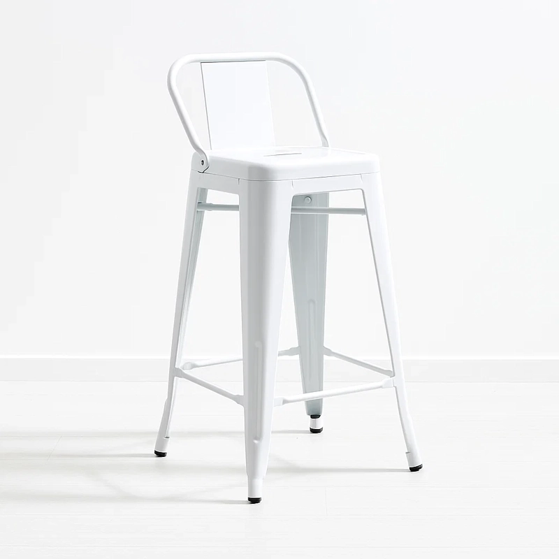 TABURETE KLIK MUEBLES TOLIX 1 CUERPO BLANCO CON RESPALDO - 2
