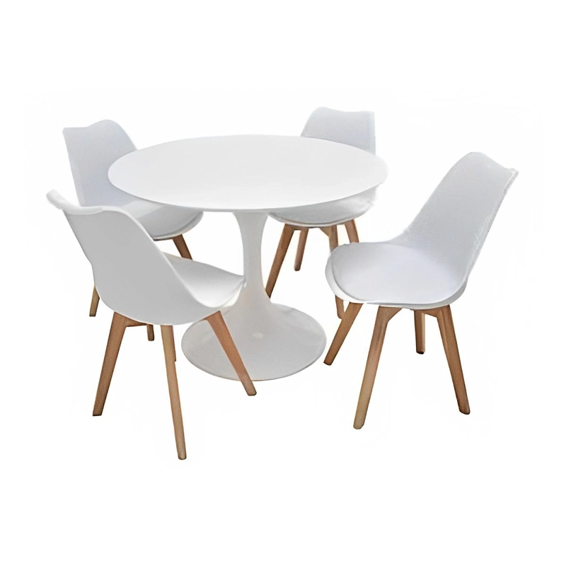 COMEDOR MESA TULIP BLANCA + 4 SILLAS TULIP BLANCAS - 1